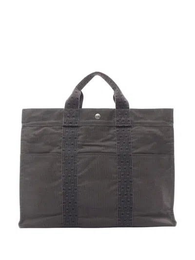 Pre-owned Hermes 20th Century Canvas Herline Mm Tote Bag In Grey