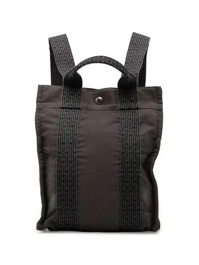 Pre-owned Hermes 20th Century Canvas Herline Pm Backpack In Gray