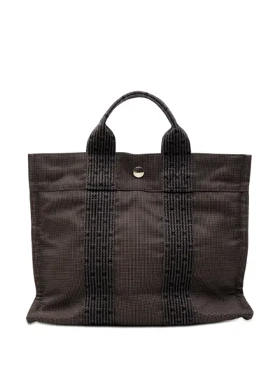 Pre-owned Hermes 20th Century Canvas Herline Pm Tote Bag In Gray