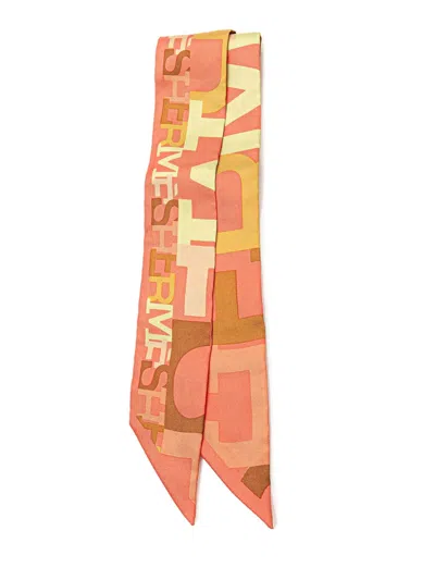 Pre-owned Hermes 20th Century Capitales Silk Twilly Scarf Scarves In Multicolour
