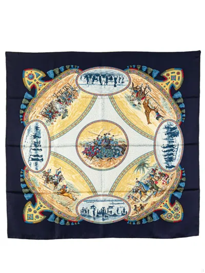 Pre-owned Hermes 20th Century Cavaliers Peuls Silk Scarf Scarves