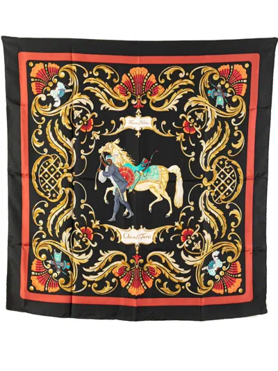Pre-owned Hermes 20th Century Cheval Turc Silk Scarf 90 Scarves