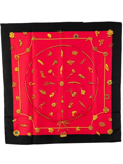 Pre-owned Hermes 20th Century Clips Silk Scarf Scarves In Multi