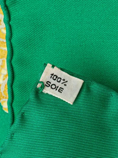 Pre-owned Hermes 20th Century Foulard Sesame Silk Scarf Scarves In Green