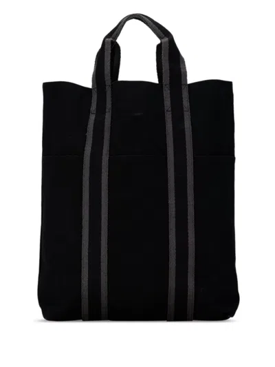 Pre-owned Hermes 20th Century Fourre Tout Cabas Tote Bag In Black