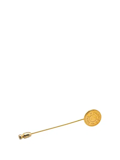 Pre-owned Hermes 20th Century Gold Plated Clou De Selle Stick Pin Brooch Costume Brooch
