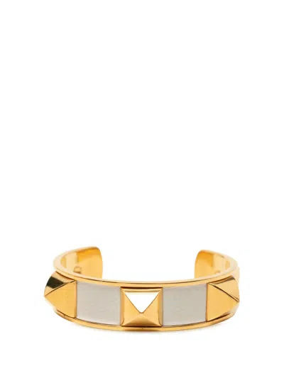 Pre-owned Hermes 20th Century Gold Plated Medor Stud Bracelet Costume Bracelet