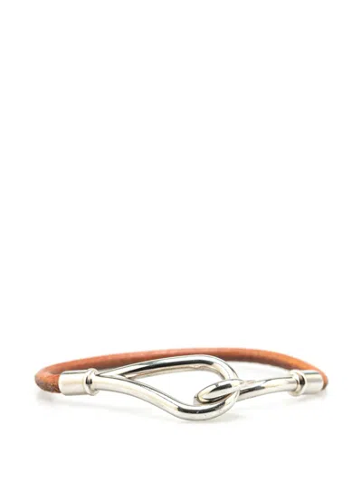 Pre-owned Hermes 20th Century Jumbo Hook Leather Bracelet Costume Bracelet