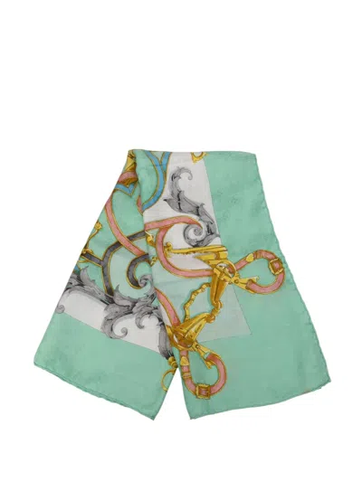 Pre-owned Hermes 20th Century L Instruction Du Roy Silk Scarf 90 Scarves In Green