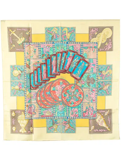 Pre-owned Hermes 20th Century Le Tarot Silk Scarf Scarves In Multi