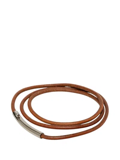 Pre-owned Hermes 20th Century Leather Cord Belt In Brown