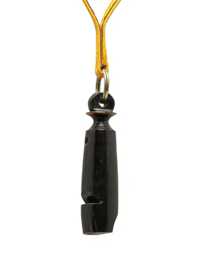 Pre-owned Hermes 20th Century Leather Ultrasonic Dog Whistle Necklace Costume Necklace