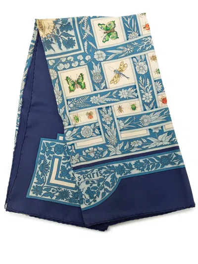 Pre-owned Hermes 20th Century Les Joyaux De I Ete Carre Silk Scarf 90 Scarves In Blue
