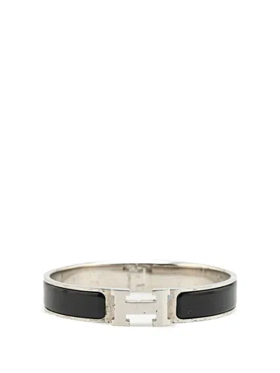 Pre-owned Hermes 20th Century Narrow Enamel Clic H Bracelet Pm Costume Bracelet
