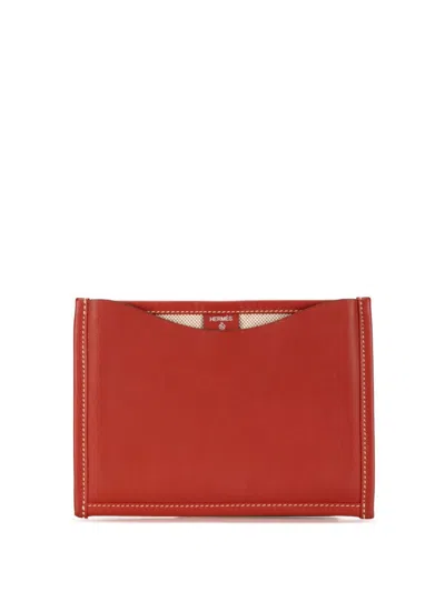 Pre-owned Hermes 20th Century Petit H Swift Flaneur Forever Case Passport Cover In Red