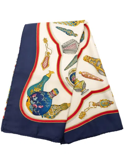 Pre-owned Hermes 20th Century Qu Importe Le Flacon Silk Scarf 90 Scarves In Multi