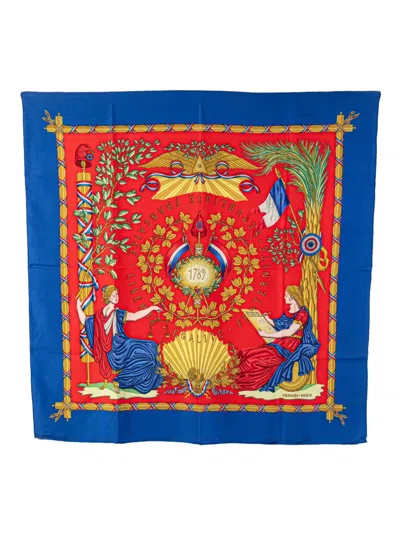 Pre-owned Hermes 20th Century Republique Francaise Liberte Egalite Fraternite 1789 Silk Scarf Scarves In Multi