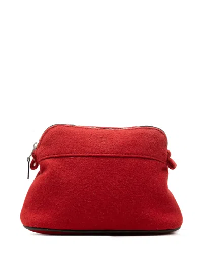 Pre-owned Hermes 20th Century Wool Bolide Pouch In Red
