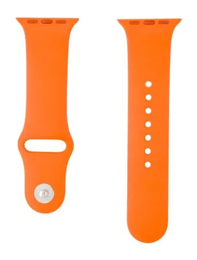 Pre-owned Hermes 21mm Sport Strap In Orange