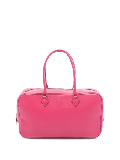 Pre-owned Hermes 2206 Chevre Plume 28 Handbag In Pink