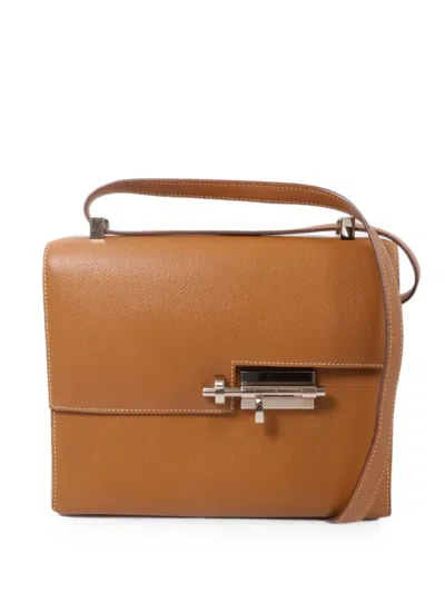 Pre-owned Hermes 23 Verrou Shoulder Bag In Brown