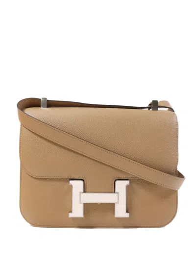 Pre-owned Hermes 24 Constance Epsom Cross Body Bag In Brown