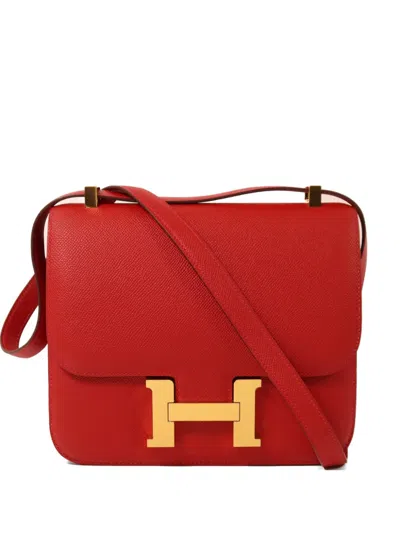 Pre-owned Hermes 24 Constance Shoulder Bag In Red
