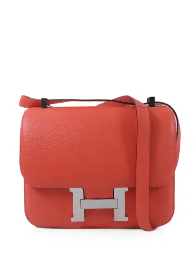 Pre-owned Hermes 24 Constance Shoulder Bag In Red