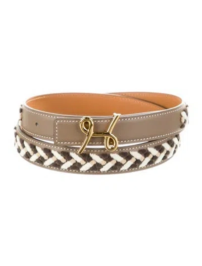 Pre-owned Hermes 24 Mm 2022 H Belt Kit In Neutral