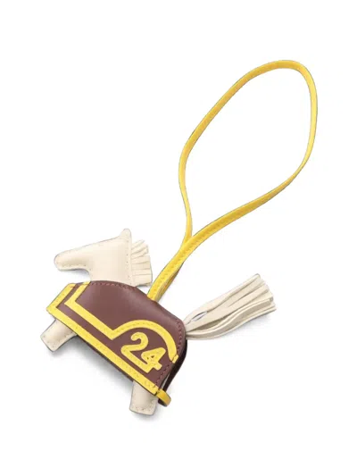 Pre-owned Hermes 24 Rodeo Pm Horse-bag Charm In Brown