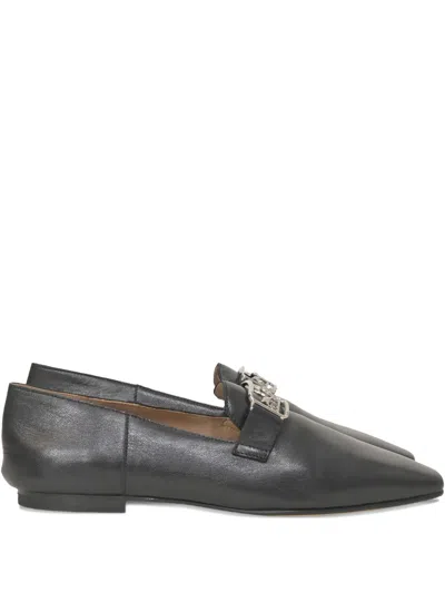 Pre-owned Hermes 240mm Openwork Hardware Time Loafers In Black