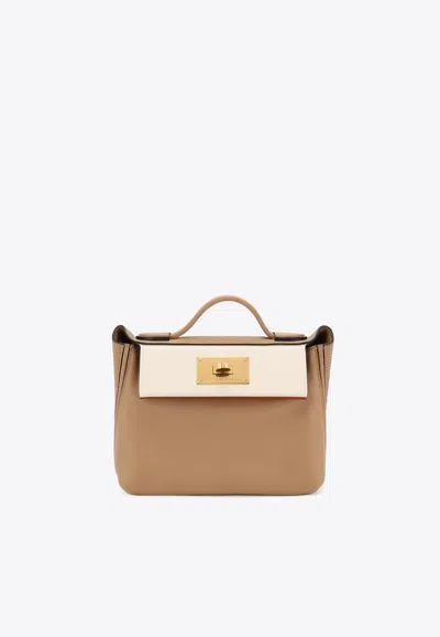 Hermes 24/24 - 21 In Chai, Nata And Cuivre Evercolor With Gold Hardware In Brown