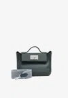 Hermes 24/24 - 21 In Vert Mangrove Swift And Evercolor Leather With Gold Hardware And Wool Strap In Green