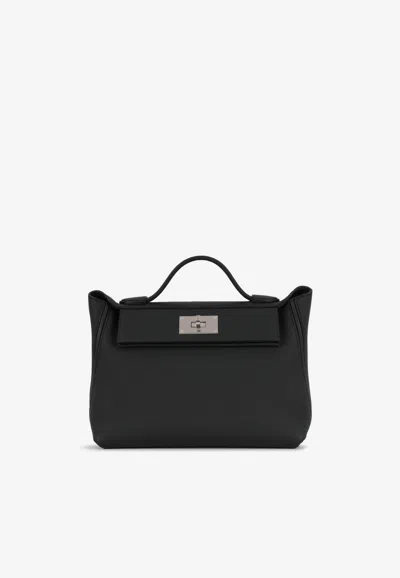 Hermes 24/24 29 In Noir Togo And Swift With Palladium Hardware In Black