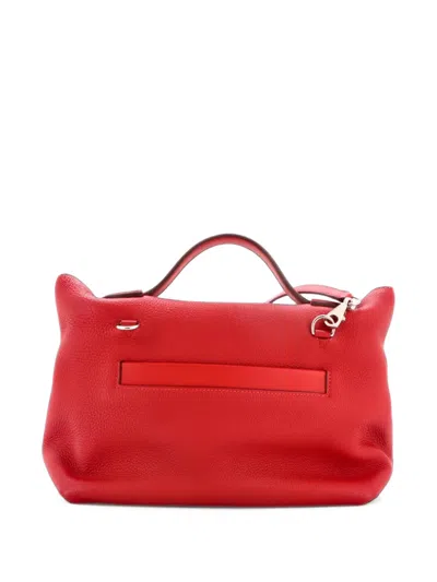 Pre-owned Hermes 24/24 Bag Clemence With Swift 29 Satchel In Red