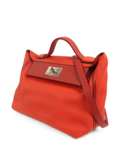 Pre-owned Hermes 24/24 Logo-detail Tote Bag In Orange