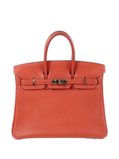 Pre-owned Hermes 25 Birkin Handbag In Orange