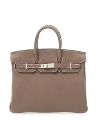 Hermes 25 Birkin Togo Tote Bag In Brown
