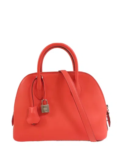 Pre-owned Hermes 25 Bolide 1923 Leather Tote Bag In Orange