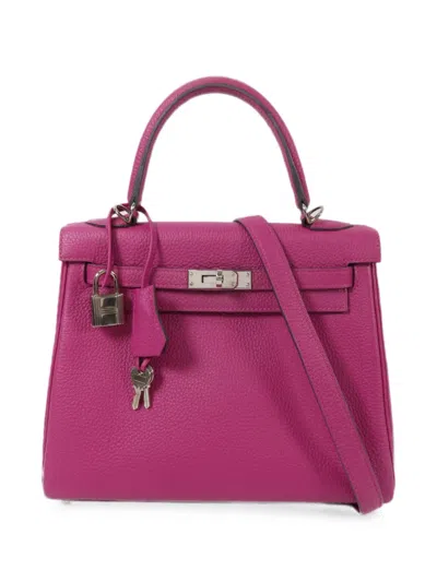 Pre-owned Hermes 25 Kelly Two-way Handbag In Pink
