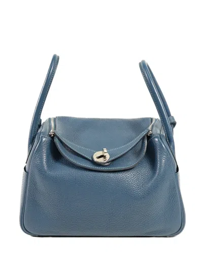 Pre-owned Hermes 26 Lindy Shoulder Bag In Blue