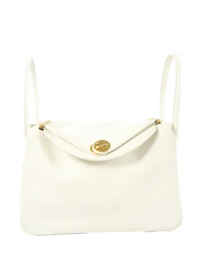 Pre-owned Hermes 26 Lindy Tote Bag In White