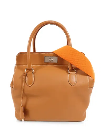 Pre-owned Hermes 26 Toolbox Tote Bag In Brown