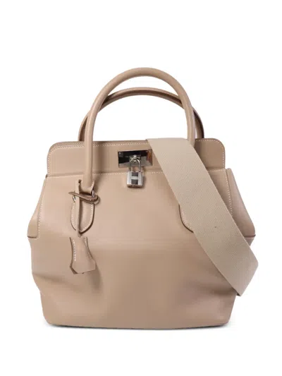 Pre-owned Hermes 26 Toolbox Tote Bag In Neutral