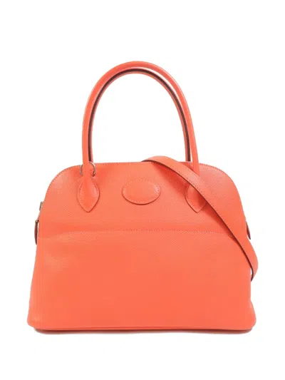 Pre-owned Hermes 27 Bolide Tote Bag In Orange