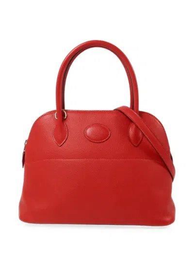 Pre-owned Hermes 27 Bolide Tote Bag In Red