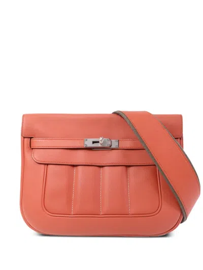 Pre-owned Hermes 28 Berline Shoulder Bag In Orange
