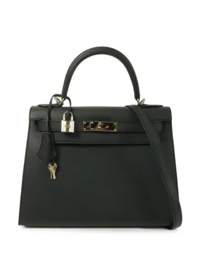Pre-owned Hermes 28 Kelly Tote Bag In Black