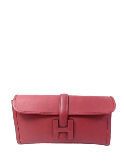 Pre-owned Hermes 29 Jige Elan Clutch Bag In Red