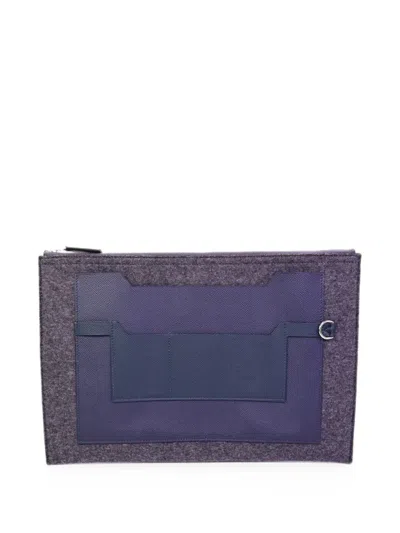 Pre-owned Hermes 29 Toodoo Clutch Bag In Gray